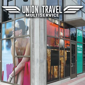 Union Travel Multi Service Window Signs
